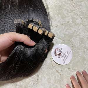 Cinta en extensiones de cabello, cinta recta rizada en cabello, cinta vietnamita virgen cruda en extensiones de cabello humano para mujeres negras - Product Image 4
