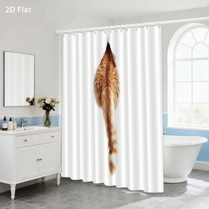 Custom Printed Waterproof Shower Shower <b>Curtain</b> for Bathroom Waterproof Polyester with <b>Hooks</b> - Product Image 1