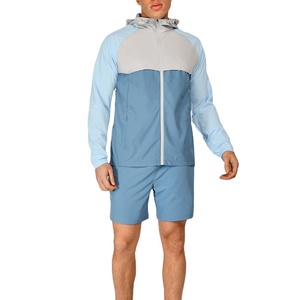 Chaqueta cortavientos con capucha recubierta de lona impermeable transpirable para hombre con forro de poliéster otoño informal - Product Image 5