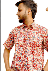 <b>Men's</b> New Arrival Autumn Fashion Cotton <b>Shirt</b> Floral Digital Print High Collar Short Sleeved Anti-Wrinkle Casual - Product Image 2