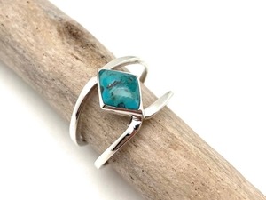 แหวนพลอยเทอร์ควอยซ์เงินสเตอร์ลิง925เครื่องประดับทำมือแหวนสไตล์ Boho เงินสำหรับผู้หญิงของขวัญแต่งงานสำหรับภรรยา - Product Image 4