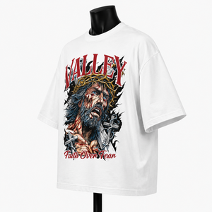 เสื้อยืดโอเวอร์ไซส์ลายกราฟิกสำหรับผู้ชาย ผ้าฝ้ายวินเทจสไตล์สตรีทแวร์ พิมพ์ลาย Faith แฟชั่นลำลอง - Product Image 3