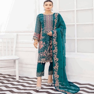 Ramsha ชุดแต่งงาน3ชิ้นสุดหรูสำหรับผู้ใหญ่ชุดผ้าชีฟองปักลายสำหรับงานปาร์ตี้ - Product Image 5