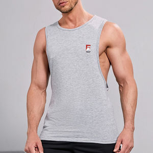 <b>Men's</b> Casual Gym Tank Top 100% Cotton 180g <b>Sport</b> Stringer Bodybuilding Vest Custom OEM Sleeveless Fitness Clothing <b>Men's</b> Singlet - Product Image 3