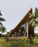Casa Prefabricada de Bambú de Lujo NB01 Eco Villa con Techo de Paja Diseño de Bungalow de Madera para Resort Glamping Retiro o Uso en Airbnb