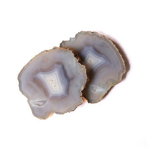 Accessoires de vaisselle Perosnlaized Sous-verre en agate avec tranche d'agate plaquée or au prix de gros avec une qualité supérieure - Product Image 2