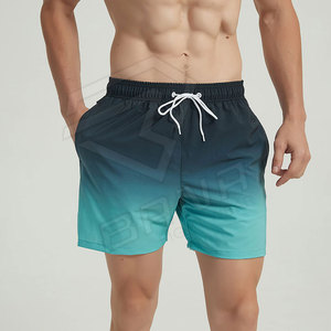 Pantalones cortos de natación de verano personalizados para hombre, cintura media, cierre elástico, traje de baño de diseñador con estampado sólido - Product Image 2