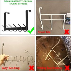 Heavy Duty Black Metal Door <b>Hook</b> Coat Robe Hats Clothes <b>Towels</b> Hanging Bathroom Organiser Rack Iron Door Hanger Holder - Product Image 2