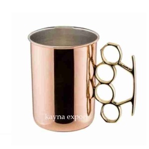 Cilindro de cobre hecho a mano Moscow Mule Mug con cubierta Eco-Friendly Restaurant Use Counter Decor - Product Image 1