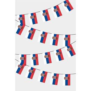 Party Banners Serbia Rectangular Flag Bunting - Product Image 1