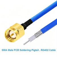 Conector Coaxial RF SMA Macho/Hembra para Soldar a Cable Semi-Rígido RG402, Conector Pigtail SMA 141 50ohm