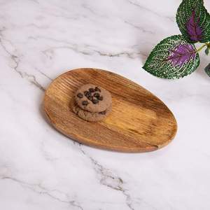 Plateau de service petit-déjeuner en bois naturel avec porte-gobelet – Assiette à collation et gobelet en bois écologiques pour hôtel et maison - Product Image 5