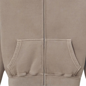 Meilleure vente personnalisée en gros hommes fermeture éclair Streetwear fermeture éclair double fermeture éclair polaire poids lourd à capuche hommes fermeture éclair sweats à capuche - Product Image 4