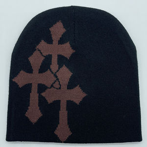 Gorro de Punto de Invierno con Diseño de Crucifixión Vintage Y2k, Gorro de Calavera Cálido, Gorro de Punto con Puño Corto, de Alta Calidad - Product Image 3