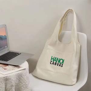 Sac fourre-tout en toile de coton fait main pour femmes sac de voyage réutilisable écologique imprimé logo personnalisé taille personnalisable - Product Image 1