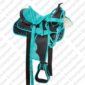 Sillín de caballo inglés de cuero genuino Premium con estampado de logotipo personalizado 2025, sillín de carreras occidental con tamaño personalizado - Product Image 2