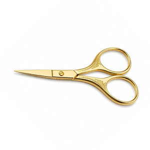 Tijeras para Cejas de Acero Inoxidable Dorado, Hoja Recta Afilada, Mango de Cerámica, Herramienta de Belleza y Cuidado Personal, para Diestros - Product Image 6