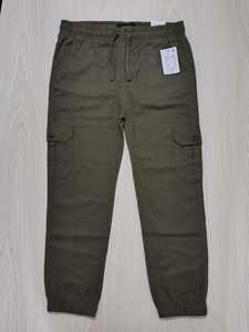 Pantalon de jogging cargo 100 % coton léger, infroissable, style professionnel, coupe ample, taille mi-haute, effet délavé et froissé - Product Image 5