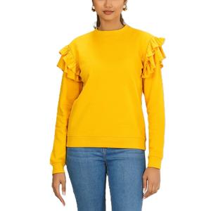 Sweat-shirt d'hiver pour femme de haute qualité 100% coton, design personnalisé décontracté, col rond doublé, tissu polaire court - Product Image 1