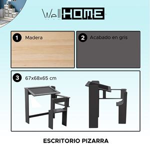 WELL HOME Mesas infantiles Mesa plegable con pizarra gris - Product Image 2