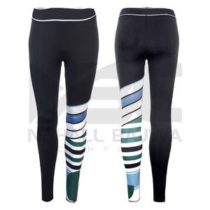 Vente en gros du fabricant de leggings de sport taille haute avec impression de mode personnalisée pour les dames; tissu de soie de course décontracté pratique - Product Image 3