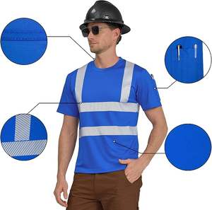 เสื้อยืดแขนสั้นกันไฟมองเห็นได้ชัดเจนเสื้อยืดลายความสามารถในการมองเห็นสูงได้รับการรับรองจาก ANSI สำหรับใช้ในอุตสาหกรรม - Product Image 1