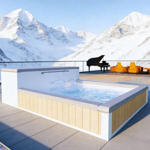 สระว่ายน้ำแบบตั้งพื้นสั่งทำจากโรงงานพร้อมน้ำตกและเครื่องทำความร้อน ระบบกรองน้ำ สำหรับรีสอร์ทบนดาดฟ้า บ้านพักตากอากาศ ติดตั้งง่าย - Product Image 5