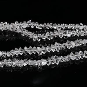 Herkimer Diamond Crystal Beads Strand Fabricación de joyas Cuentas transparentes naturales sin tratar 8-9mm 16 "Full Strand AAA + Quality Third - Product Image 4