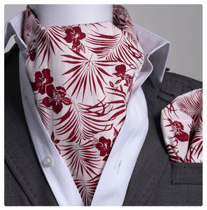 Exve Exclusive Men's Luxury Elegant Ascot <b>Tie</b> Cravat Self <b>Tie</b> Paisley Jacquard Woven Floral 100% Polyester Breathable - Product Image 3