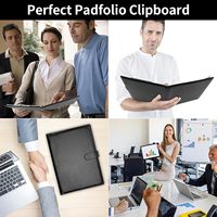 Padfolio profesional con portapapeles, carpeta de cartera de cuero de imitación Carpeta A4 Tamaño de carta Bloc de notas, currículum, Bloc de notas