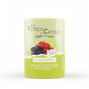 Tè Verde Aromatizzato ai Frutti Rossi, Lime e Vaniglia, Confezione da 80g, Tè Sfuso 'La Javanaise' di Le Temps Des Cerises, Certificato IFS - Product Image 1