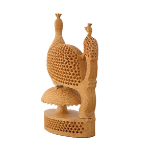 Escultura de Pavo Real de Madera Hecha a Mano, Figura de Animal Tallada, Decoración Tradicional para Mesa de Sala de Estar, 1 Pieza - Product Image 2