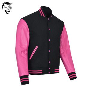 Chaqueta universitaria personalizada superior 2025 con mangas de cuero y material de secado rápido Chaqueta con letras de color personalizado - Product Image 2