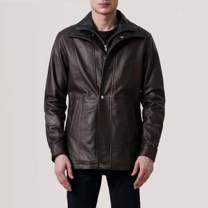 Abrigo de Cuero Color Granate para Hombre Connor - Product Image 5