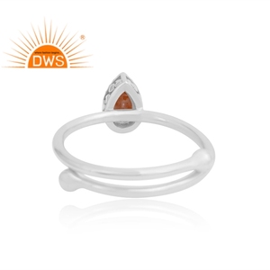 แหวนพลอยอัญมณีจากดวงอาทิตย์ธรรมชาติทำจากเงินสเตอลิง925ผลิตตามแบบ - Product Image 2