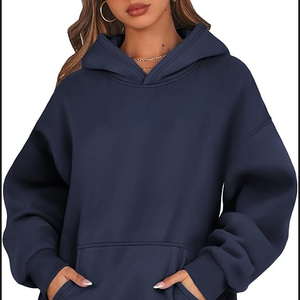 Sweats à capuche longs pour femmes de haute qualité et élégants, 100% coton, coupe-vent, imprimés personnalisés, sweats à capuche décontractés d'hiver avec marque personnalisable - Product Image 3