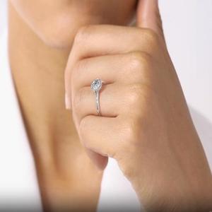 แหวนเพชรหัวกลมสำหรับห้องแล็บที่มีใบรับรอง IGI 6.5มม. แหวนหมั้นแบบโซลิแทร์สำหรับ VS1ความชัดเจน - Product Image 5