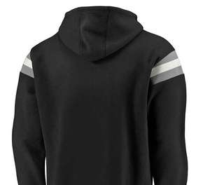 Mens Black Pullover Hoodie Contrast Shoulder Stripe Soft Fleece Casual Streetwear Winter Fashion <b>Top</b> - Product Image 4