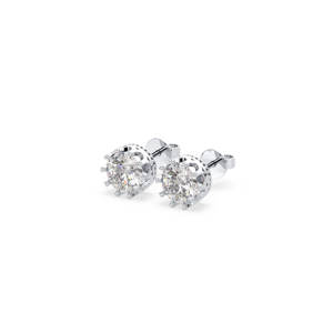 Boucles d'oreilles clous REYES en argent sterling 925 plaqué rhodium avec moissanite VVS pour femmes, bijoux fins géométriques tendance - Product Image 2