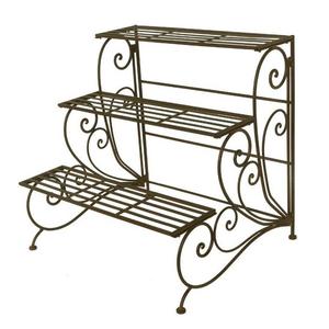 Jardinière avec support, meuble de jardin extérieur à 4 niveaux, Pot de fleurs en fer métallique, support en forme de cœur, étagère de jardin décorative - Product Image 2