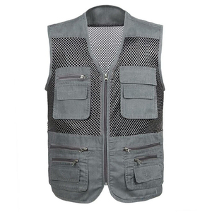 Chaleco DE TRABAJO utilitario con bolsillo de 5 dimensiones para hombre, chaleco ligero de malla para exteriores de secado rápido, chalecos con chaleco multibolsillo para hombre - Product Image 3