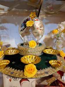 Mehndi Wedding Basket <b>For</b> Clothes Gifts Basket Home Made Wedding Tray Top Selling Mehndi Decoration Basket OEM Serviced - Product Image 2