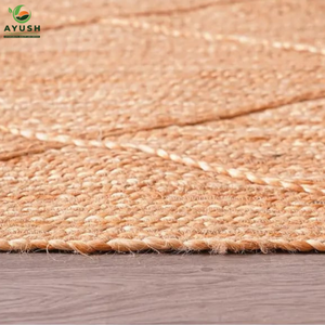 พรมทำมือหลากสีสัน ผลิตจากเส้นใยธรรมชาติ ยูทและฝ้าย นุ่มสบาย ซักได้ เหมาะสำหรับห้องนอนและห้องนั่งเล่น - Product Image 4