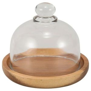 Support à gâteau en bois massif avec dôme en verre, parfait pour présenter des gâteaux artisanaux, des cupcakes, des pâtisseries et des gâteaux d'anniversaire - Product Image 4