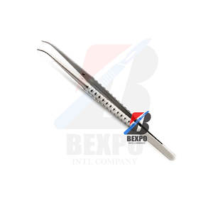 Pinzas curvadas 1x2Teeth 160mm Medical Micro Atraumatic Tissue Forceps Instrumentos manuales - Product Image 1