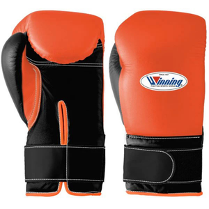 Professional Orange <b>Black</b> <b>Leather</b> Boxing <b>Gloves</b> Velcro Wrist Training Sparring <b>Gloves</b> for Men and <b>Women</b> - Product Image 1