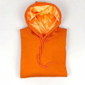 Ensemble de sweats à capuche 100% coton personnalisé unisexe lourd doublé en satin 400gsm 450gsm sweats à capuche en soie pour homme - Product Image 5