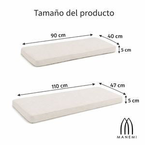 Coussin de banc rembourré en mousse haute densité avec fermeture éclair et housse amovible et lavable pour rangement intérieur - Product Image 3