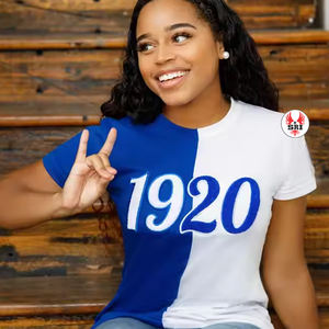 Finer chenille เสื้อยืด Zeta phi Beta sorority ผ้าฝ้ายนิ่มปักประกายสีเงินมีสไตล์ใส่สบายเครื่องแต่งกายกรีกคลาสสิก - Product Image 6