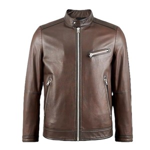 OEM New Casual Leather Bomber Jacket Men Custom Logo Design Wholesale Blank Pure Plus Size <b>Genuine</b> Pure Leather Jackets - Product Image 1